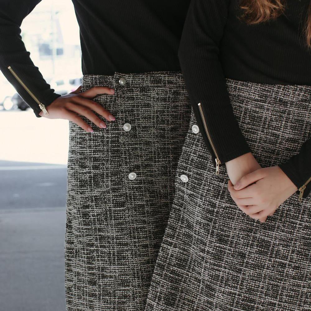 Tweed Wrap Skirt